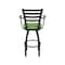 Holland Bar Stool Co Jackie with Arms 36 in. Swivel Bar Stool with Black Wrinkle Finish and Graph Parrot Seat 415 - alternate 2